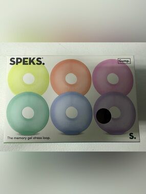 SPEKS Gump Miniature Memory Gel Stress Loops 6 Pack Pink Blue Green Purple Small